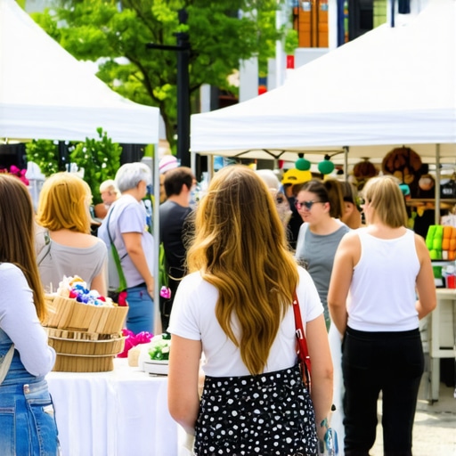 Community Engagement in Local SEO A lively local market scene symbolizing community involvement and local business success