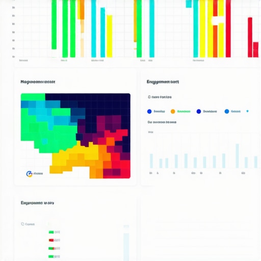 Google Maps Insights Analytics Dashboard Analytics dashboard displaying Google Maps user interaction data, heat maps, and search queries