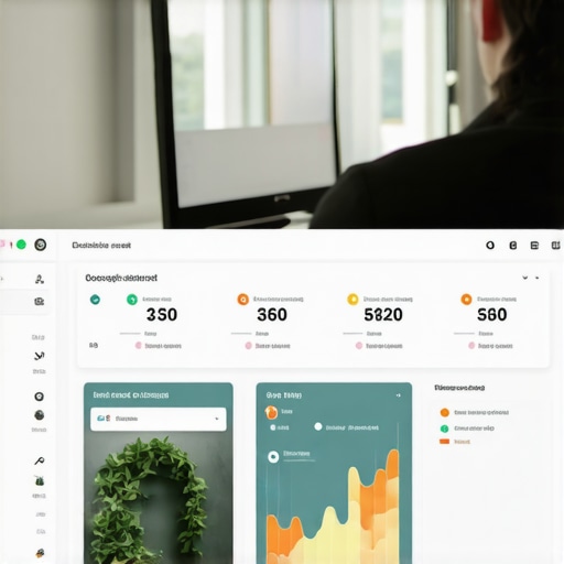 Business owner analyzing local SEO performance metrics on a computer.