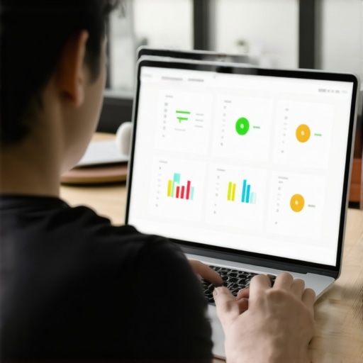 Person analyzing local SEO data and managing citations using specialized tools.