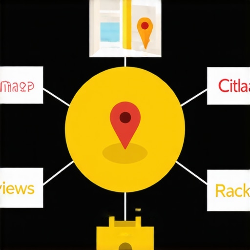 Diagram illustrating key components of local SEO for map pack growth