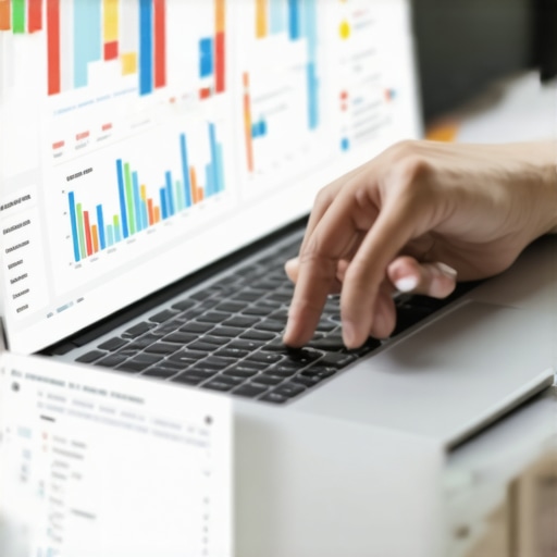 Analyzing Local SEO Data for Map Pack Maintenance A person reviewing local SEO performance metrics on a laptop for ongoing map pack growth.