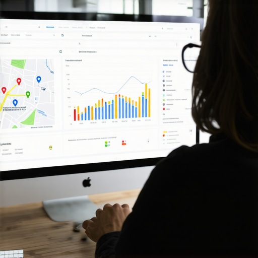 Business owner examining local SEO and Google Maps stats