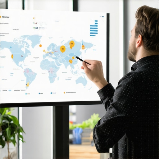 Monitoring Local SEO Performance Business owner analyzing local SEO metrics to maintain map pack success.