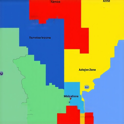 Regional map highlighting target areas and competitor locations for Google Business expansion.