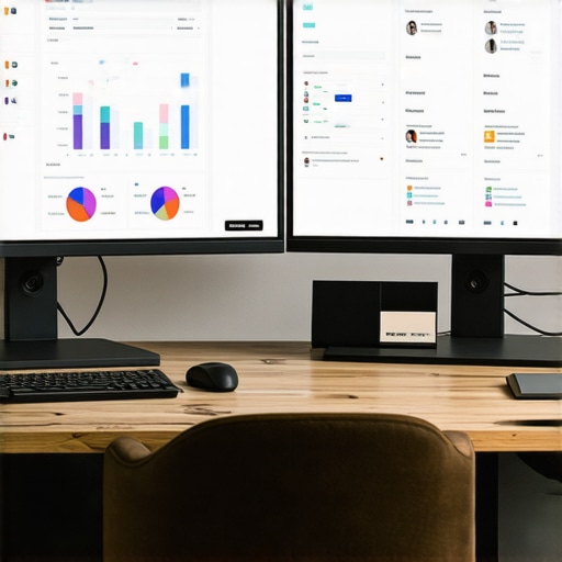 Person analyzing local SEO performance on multiple screens with citation and review metrics.