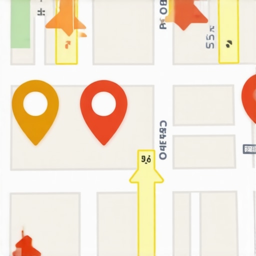 Map illustrating multi-location business expansion with growth indicators.
