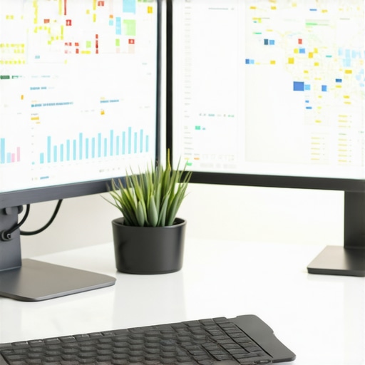 Screenshot of local SEO management dashboard with maps and ranking data.