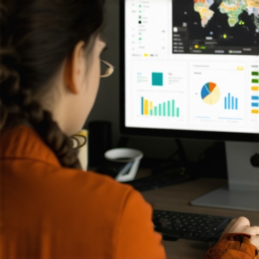 Analyzing Local SEO Data for Map Pack Maintenance Person reviewing maps and analytics on a computer screen for local SEO optimization