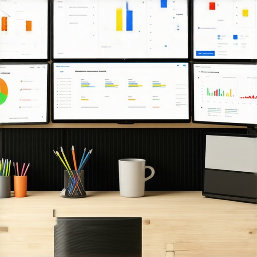 Local SEO tools workspace A workspace with screens showing local SEO dashboards and analytics for maps and rankings.