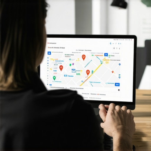 Person using laptop with multiple SEO dashboards on screen