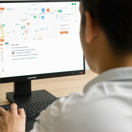 Business owner working on Google Business Profile optimization